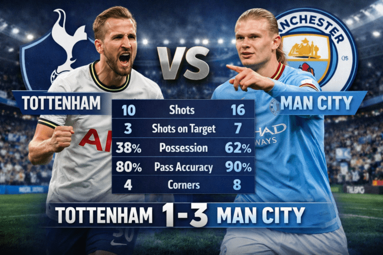 Tottenham vs Man City Stats