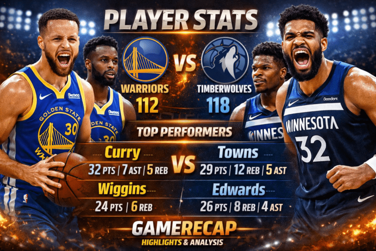 Golden State Warriors vs Timberwolves Match Player Stats