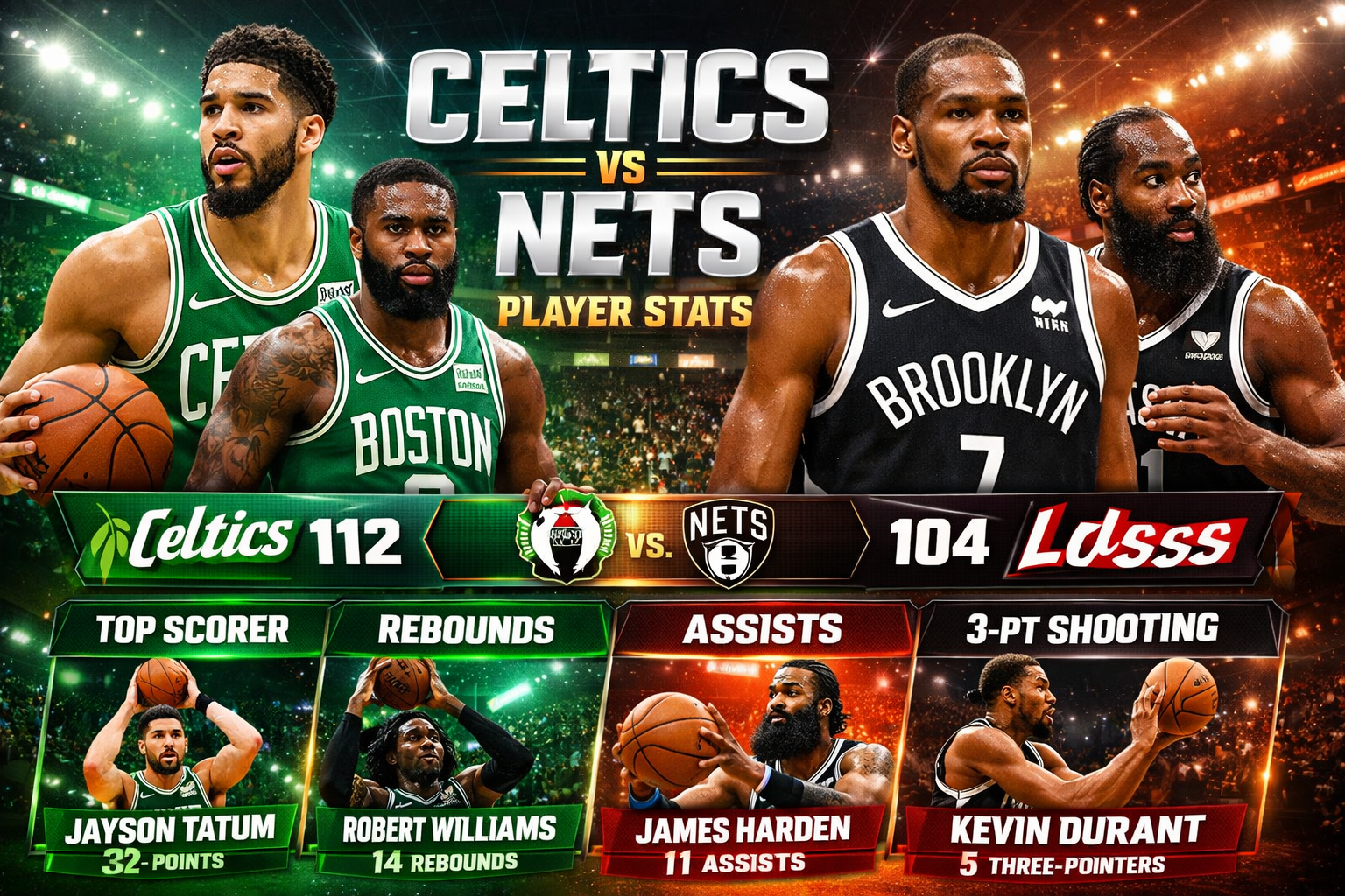 Celtics vs Brooklyn Nets Match Player Stats
