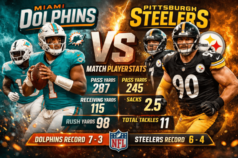 Miami Dolphins vs Pittsburgh Steelers Match Player Stats