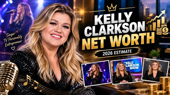 Kelly Clarkson net worth featuring the singer and television personality with wealth and career graphics