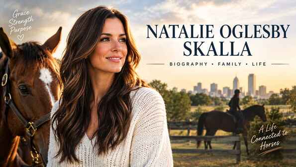 Natalie Oglesby Skalla feature image with a horse and a peaceful equestrian setting